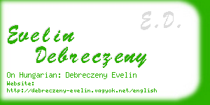 evelin debreczeny business card